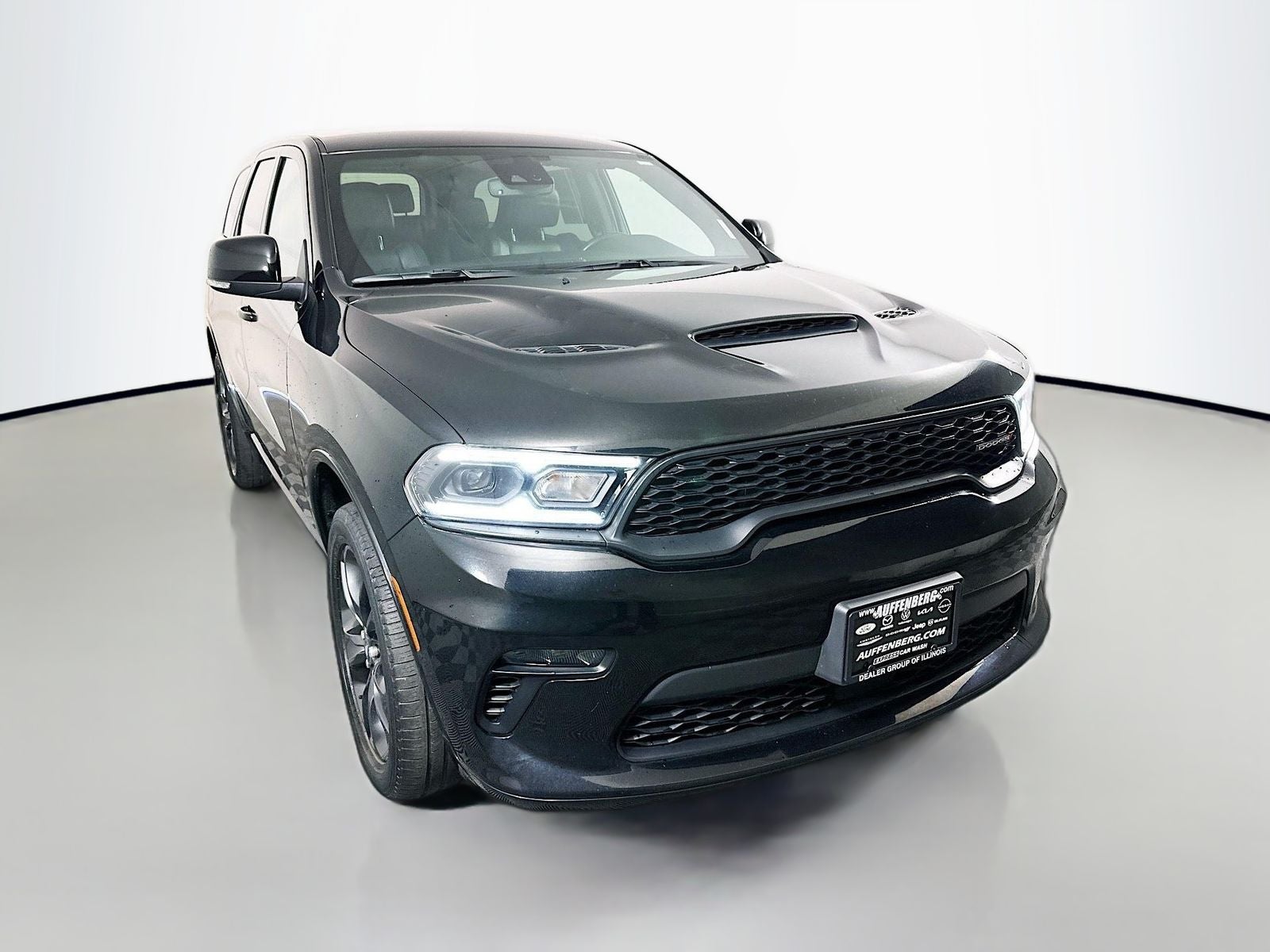 2022 Dodge Durango GT Plus AWD in Db Black Clearcoat — front three-quarter view