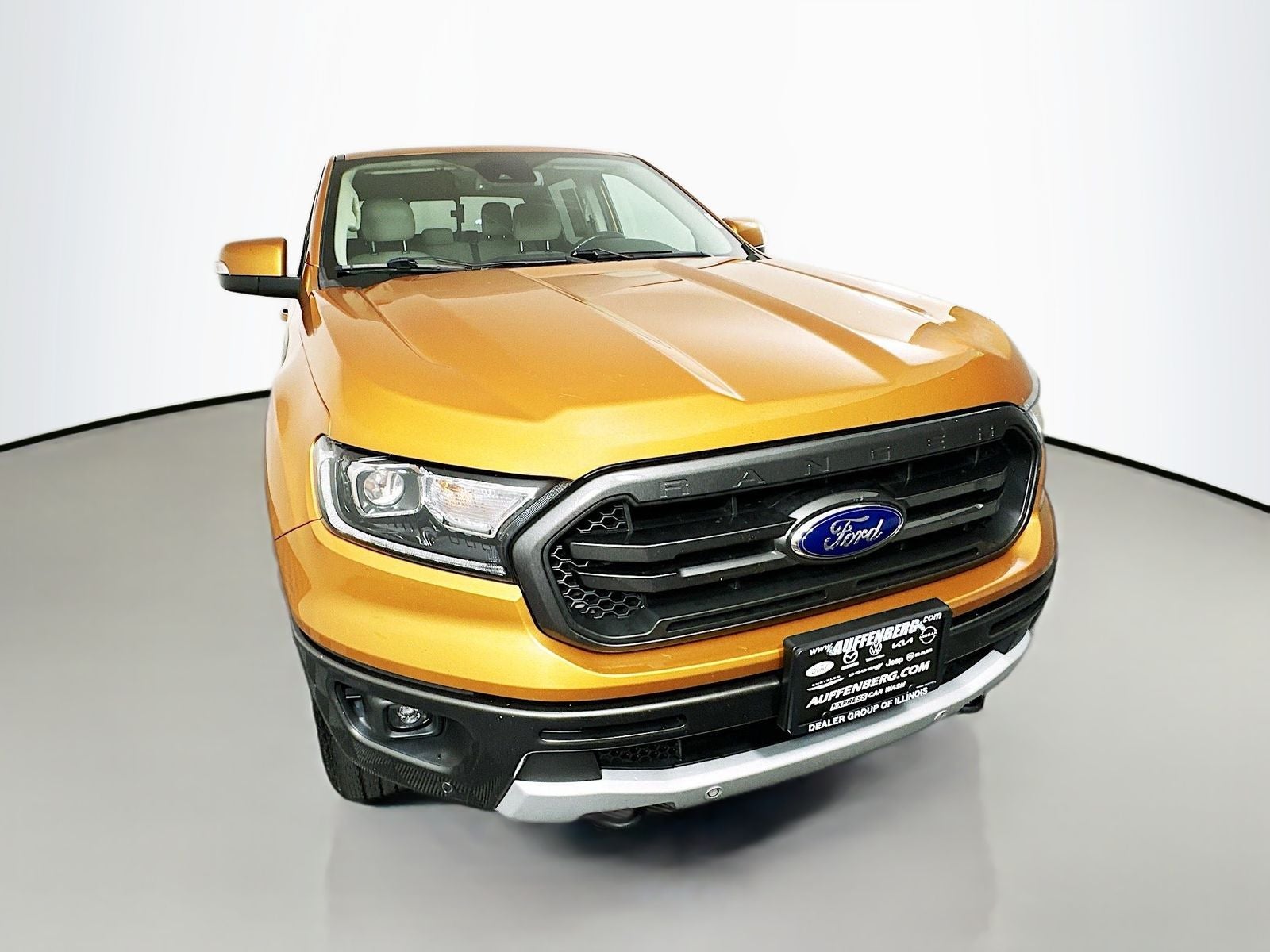 2019 Ford Ranger LARIAT in Saber Metallic — front three-quarter view