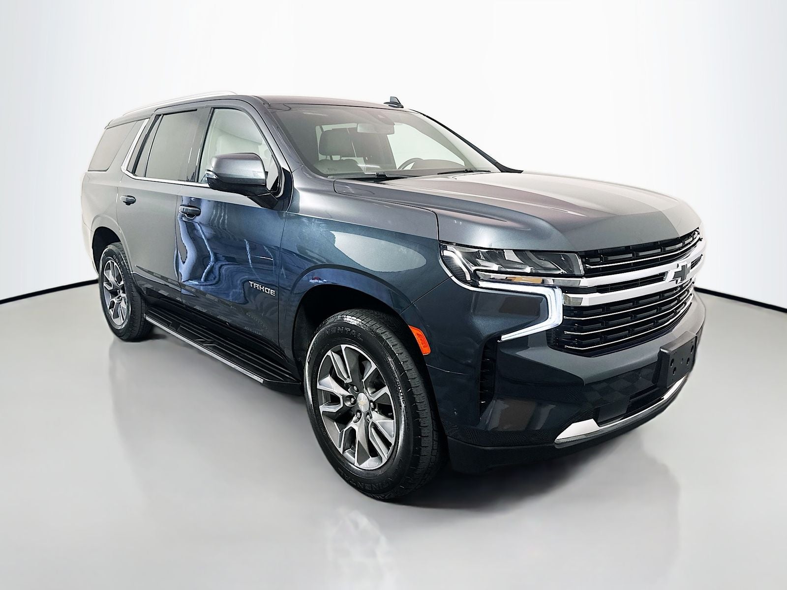 2022 Chevrolet Tahoe 4WD LT in Evergreen Gray Metallic — front three-quarter view