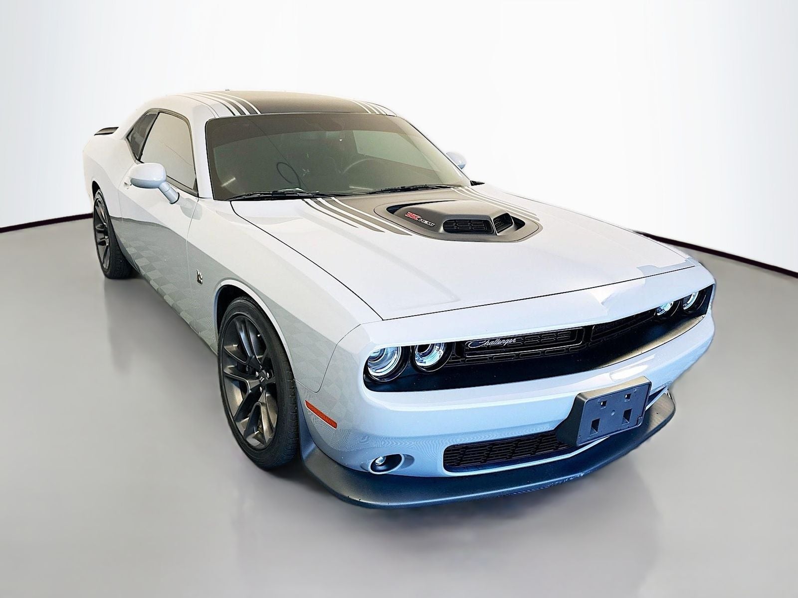 2021 Dodge Challenger R/T Scat Pack in Smoke Show — front three-quarter view