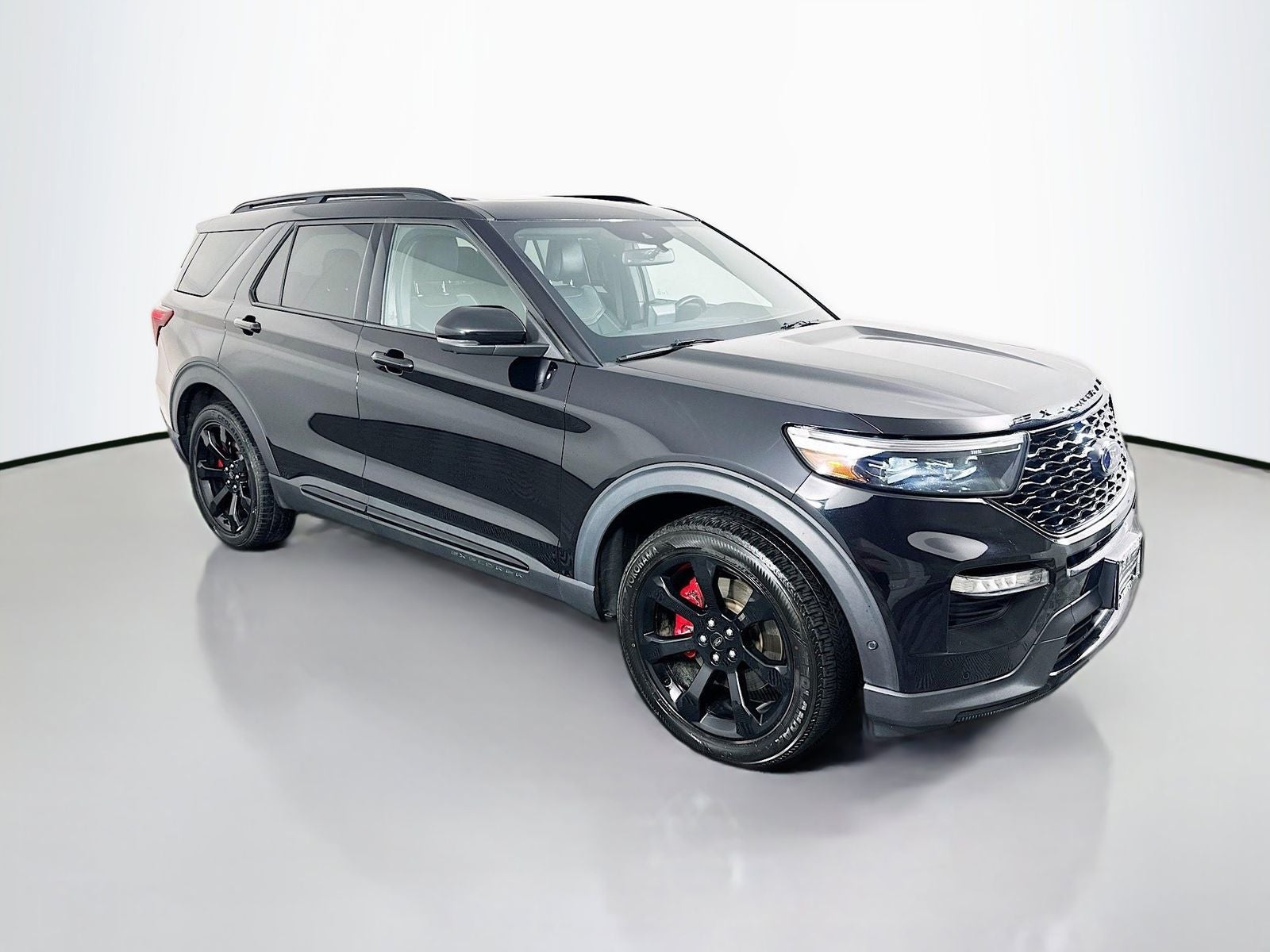 2020 Ford Explorer ST in Black Metallic — front three-quarter view