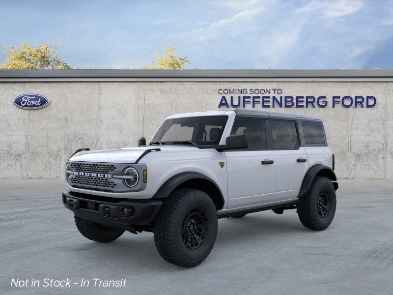2026 Ford Bronco Badlands in Oxford White — front three-quarter view