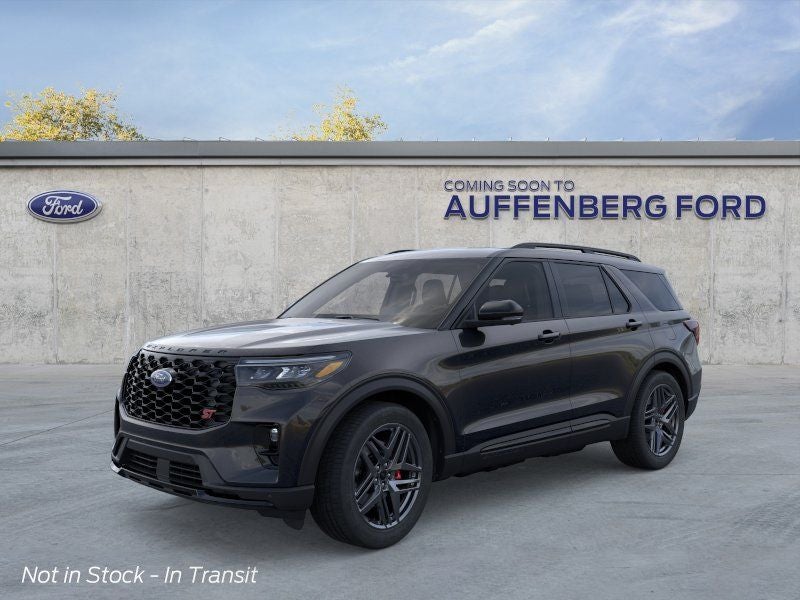 2026 Ford Explorer ST in Black Metallic — front three-quarter view
