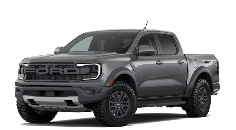 2026 Ford Ranger Raptor in Gray Metallic — front three-quarter view