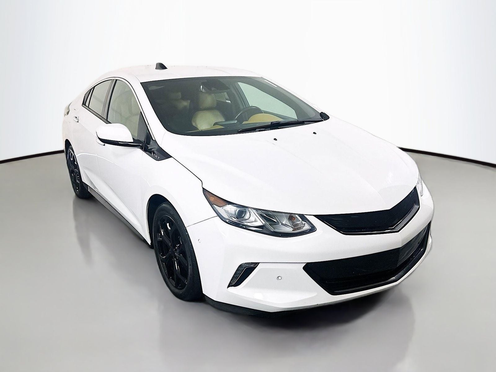 2018 Chevrolet Volt Premier in Summit White — front three-quarter view