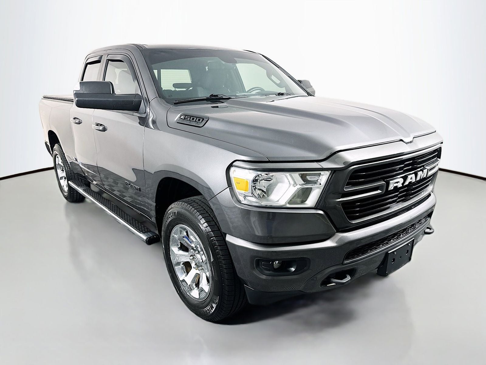2019 RAM 1500 Big Horn/Lone Star in Granite Crystal Metallic Clearcoat — front three-quarter view