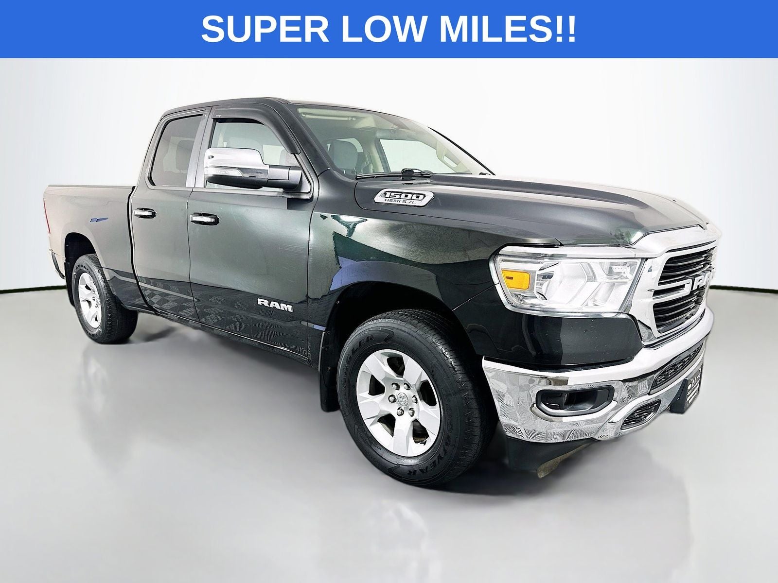 2019 RAM 1500 Big Horn/Lone Star in Black Forest Green Pearlcoat — front three-quarter view