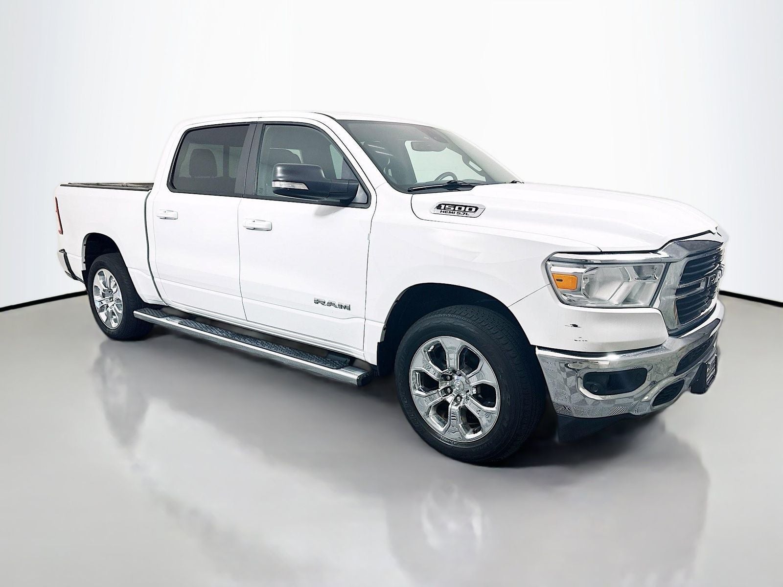 2021 RAM 1500 Big Horn/Lone Star in Bright White Clearcoat — front three-quarter view