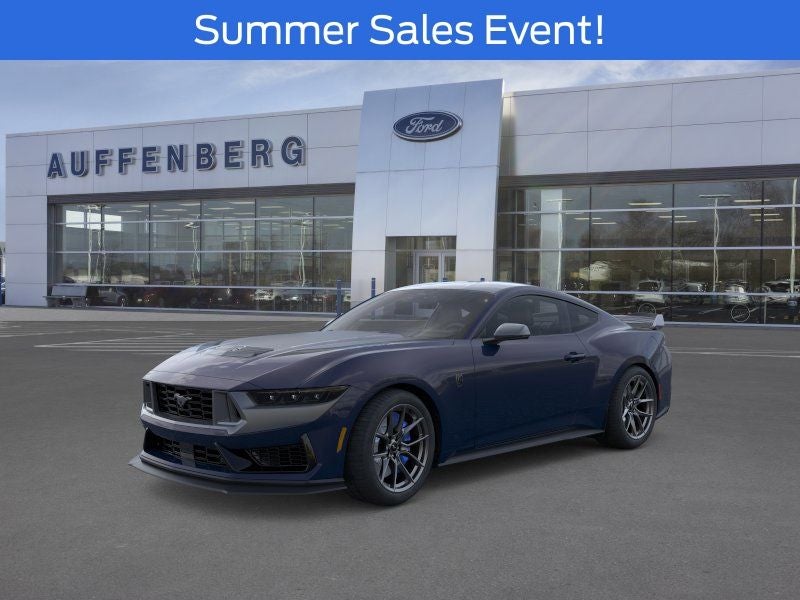 2026 Ford Mustang Dark Horse in Blue Ember Metallic — front three-quarter view