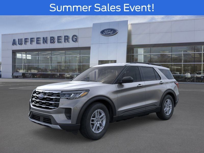 2026 Ford Explorer Active in Gray Metallic — front three-quarter view