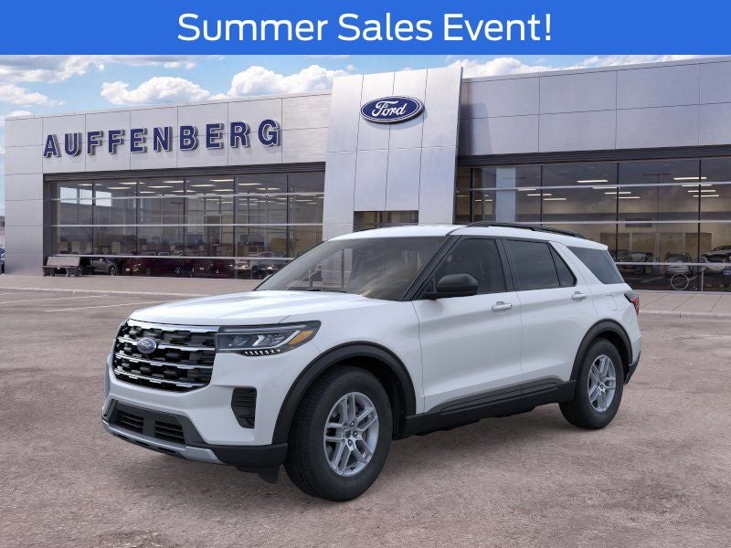 2026 Ford Explorer Active in White Metallic — front three-quarter view