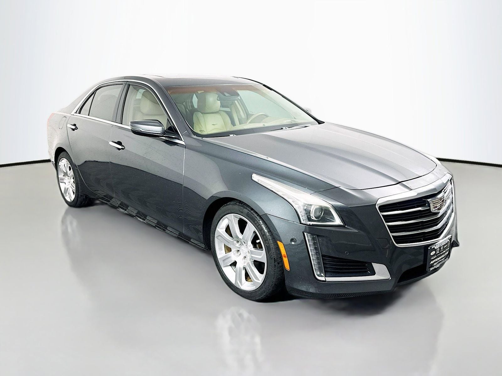 2015 Cadillac CTS 2.0L Turbo Premium in Phantom Gray Metallic — front three-quarter view