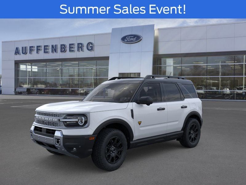 2026 Ford Bronco Sport Badlands in Oxford White — front three-quarter view