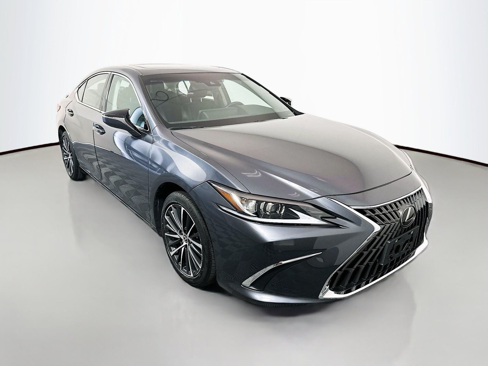 2022 Lexus ES 350 in Cloudburst Gray — front three-quarter view