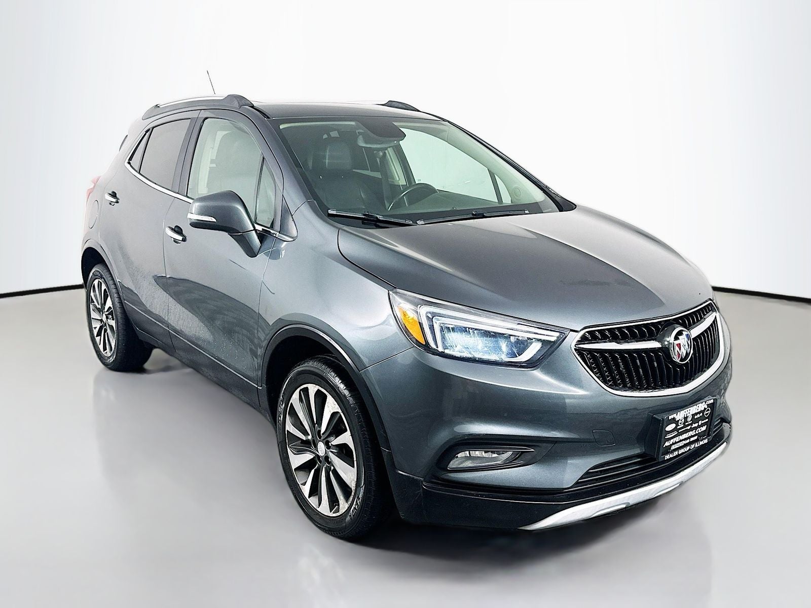 2017 Buick Encore Essence in Graphite Gray Metallic — front three-quarter view
