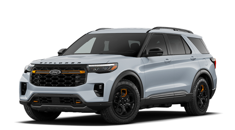 2026 Ford Explorer Tremor in Space White Metallic — front three-quarter view