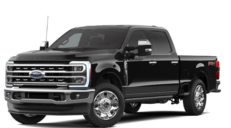 2026 Ford Super Duty F-250 Lariat in Agate Black Metallic — front three-quarter view